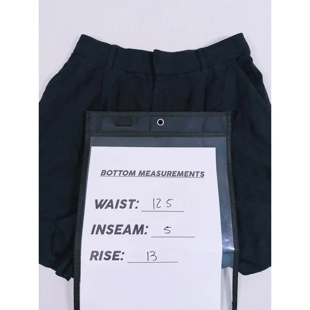 Abercrombie & Fitch Black Linen Blend High-Waist Shorts